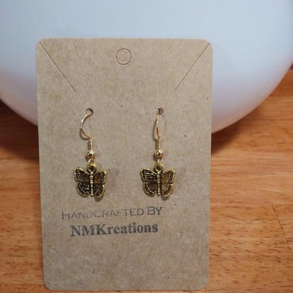 4/$25 GOLD COLOR BUTTERFLY EARRINGS- NEW - Picture 1 of 1